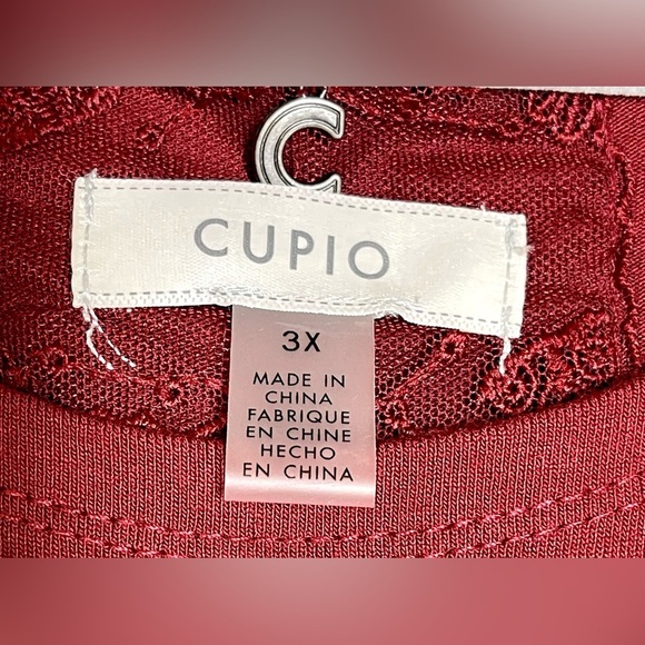 NWOT CUPIO Women’s Plus Size Long Sleeve Julianna Crepe Top 3X Pomegranate - Picture 4 of 5